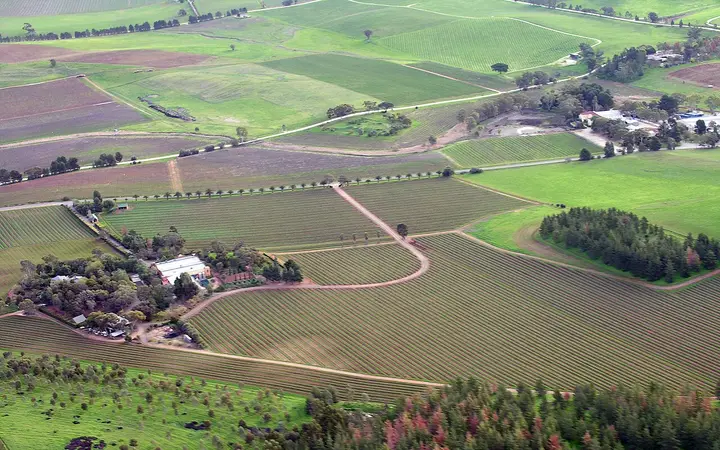 The Barossa Valley from the air, the view on a scenic flight