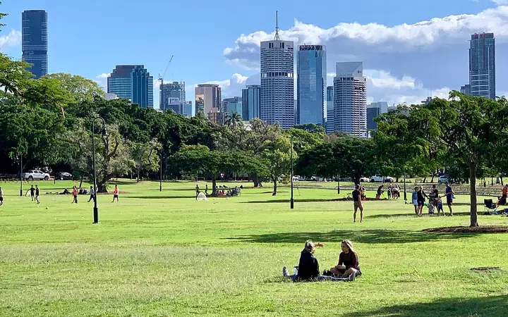 New Farm Park, where the Riverwalk ends