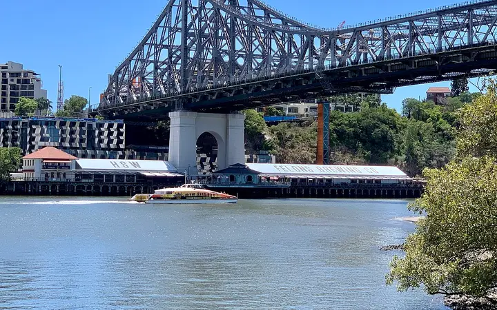 Howard Smith Wharves under the Story Bridge, where Greca sits on the water