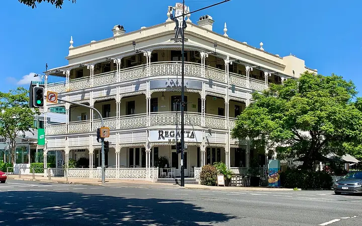 The Regatta Hotel's iron-lace verandahs, Toowong