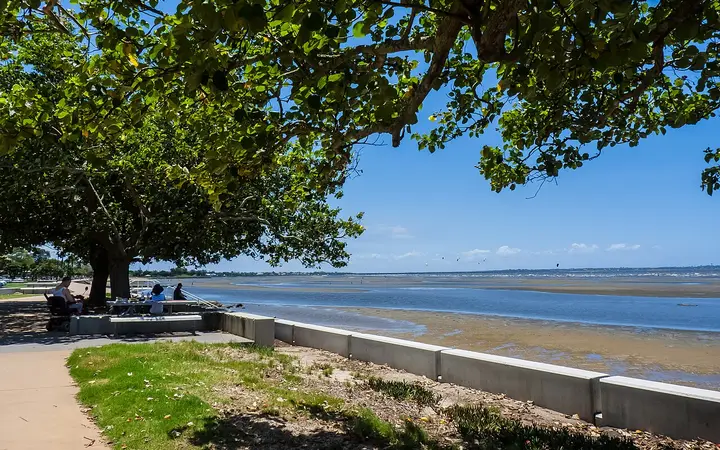 The Sandgate foreshore promenade on Bramble Bay