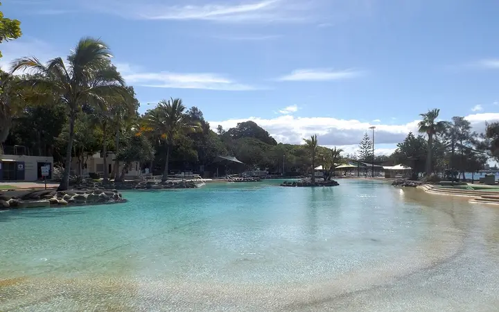 The Settlement Cove lagoon on the Redcliffe seafront