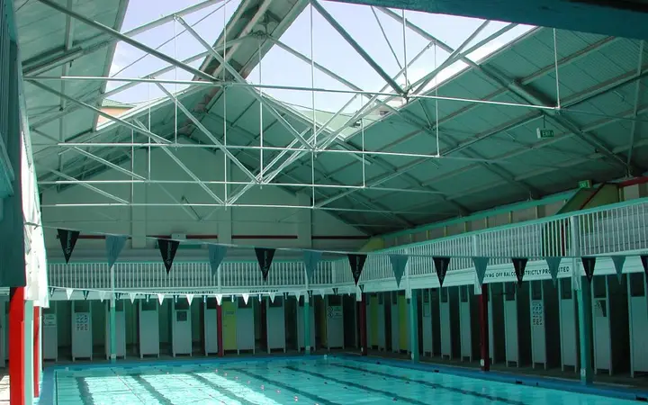 Spring Hill Baths, with its original changing cubicles