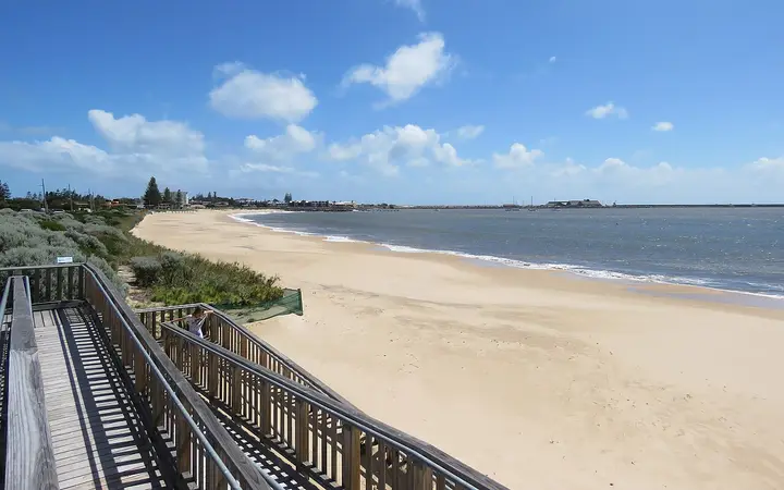 The beach by the Dolphin Discovery Centre, home of the Interaction Zone