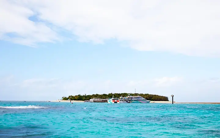 Green Island, with the catamaran at the jetty