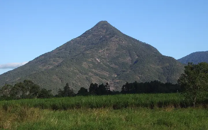 Walshs Pyramid above the cane fields