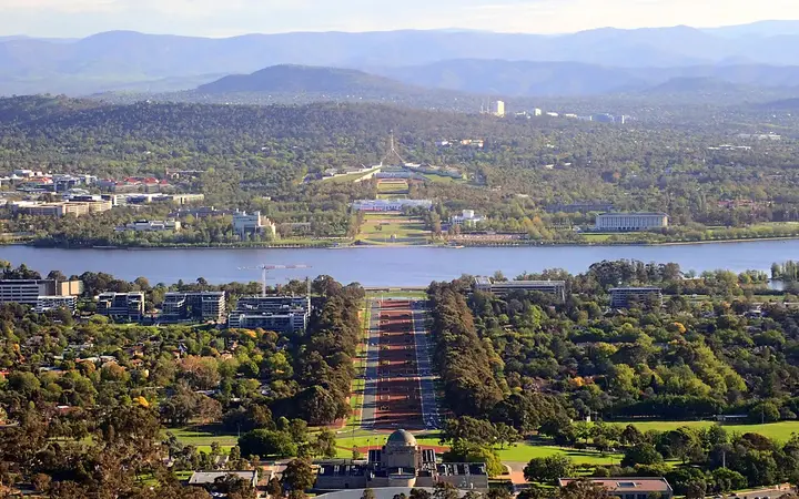 The view from the Mount Ainslie summit lookout