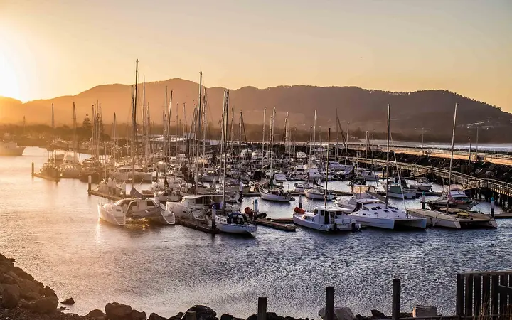 The marina at sunset, beside Latitude 30