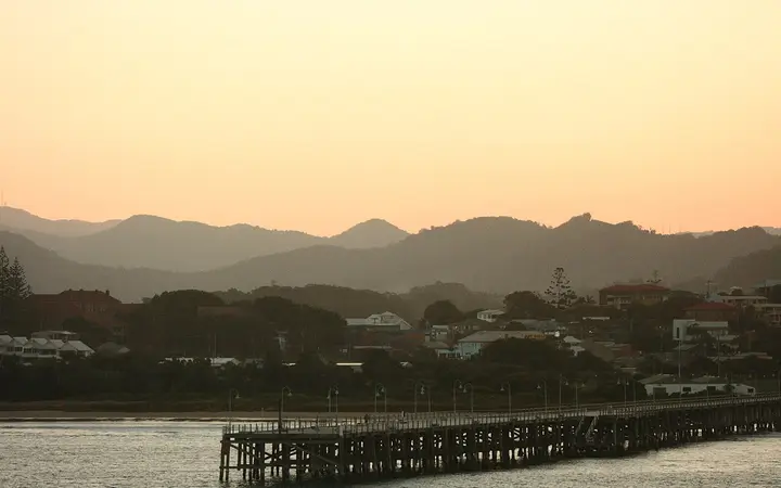 The jetty at dusk, beside Mie Mie's