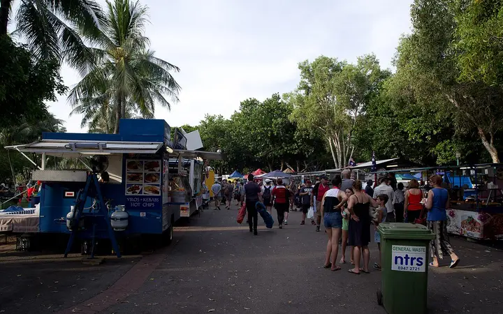Food stalls at Mindil Beach Sunset Market