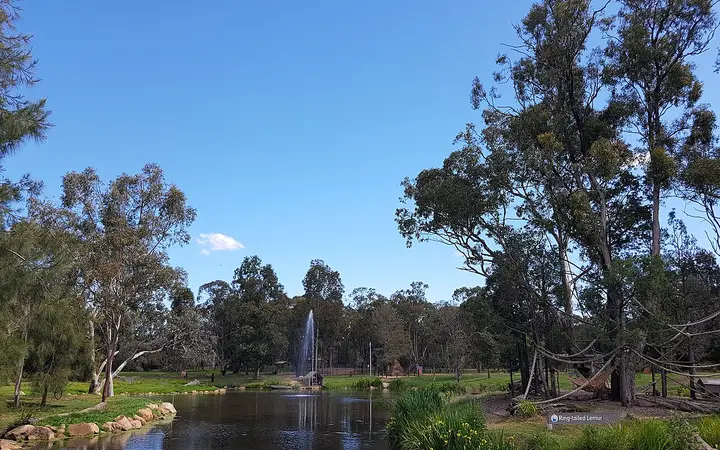 A lake inside Taronga Western Plains Zoo