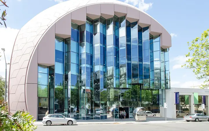 Geelong Library, across Little Malop Street from the arts centre