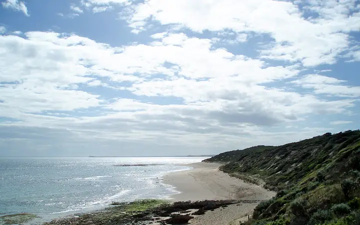 Point Lonsdale's surf beach, below Lon