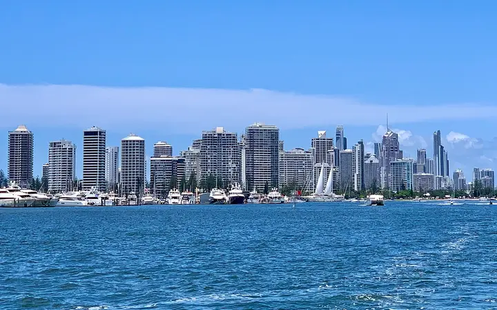 The Gold Coast skyline from the water