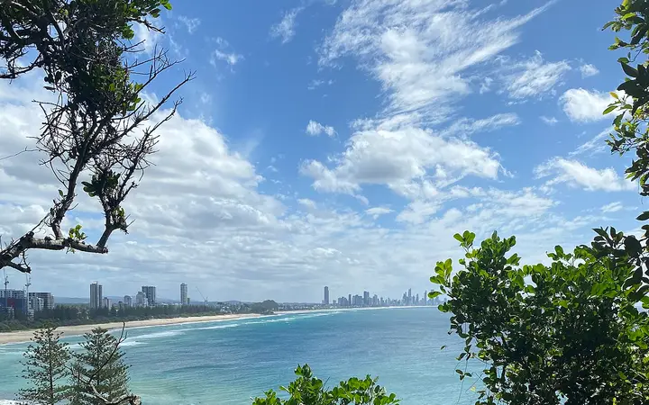 Looking north from the Burleigh headland