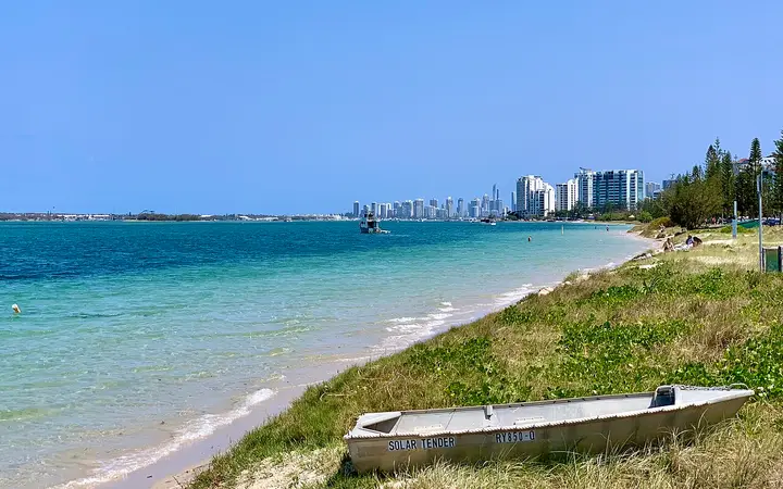The Broadwater at Biggera Waters, where the paddle crosses