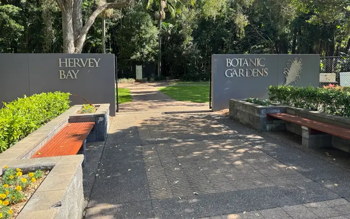 The entrance to Hervey Bay Botanic Gardens, Urangan