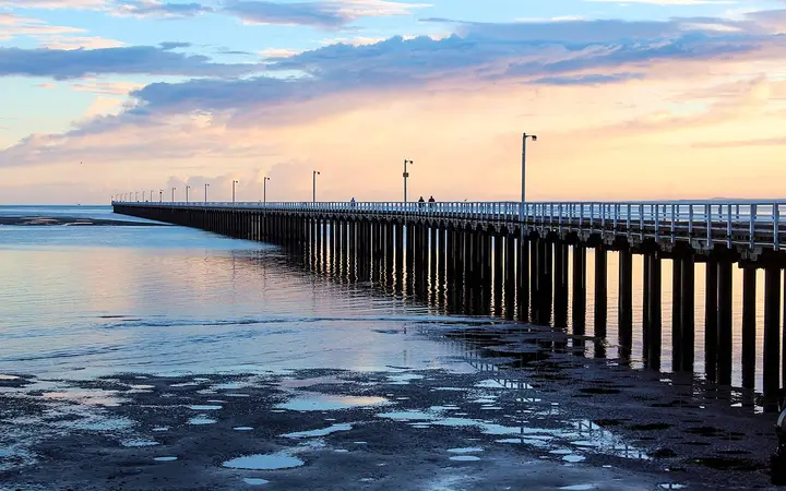 Urangan Pier at dusk, the backdrop to the sunset cruise