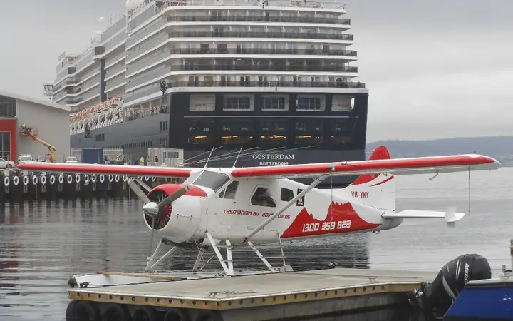 A seaplane on the Hobart waterfront