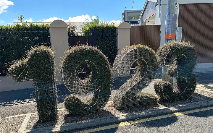 The 1923 hedge sculpture, Battery Point Sculpture Trail