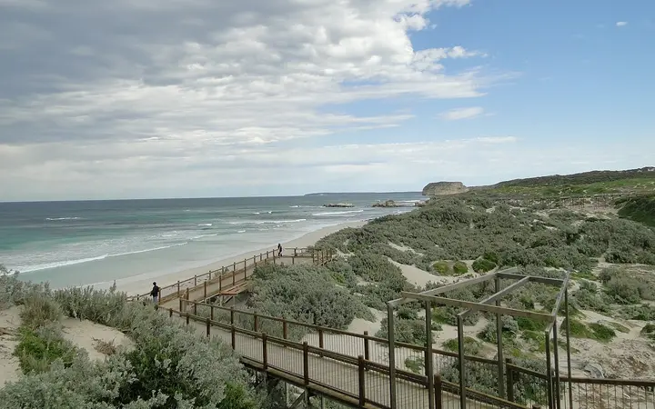 The boardwalk through the dunes at Seal Bay