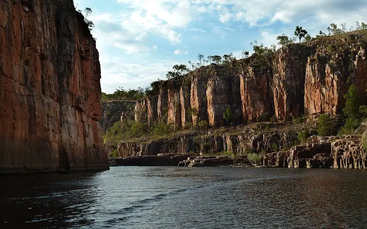 Inside Nitmiluk Gorge, where the dinner cruise runs