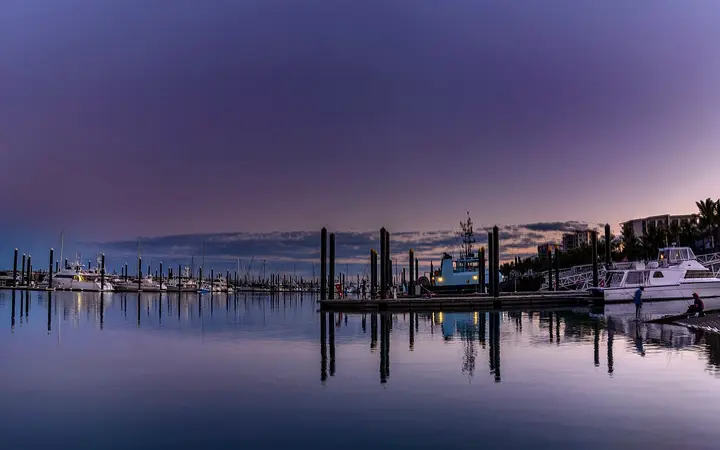Mackay Marina at twilight