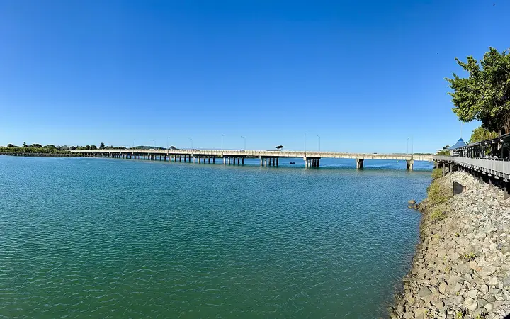 The Pioneer River beside Bluewater Quay, where the market sets up