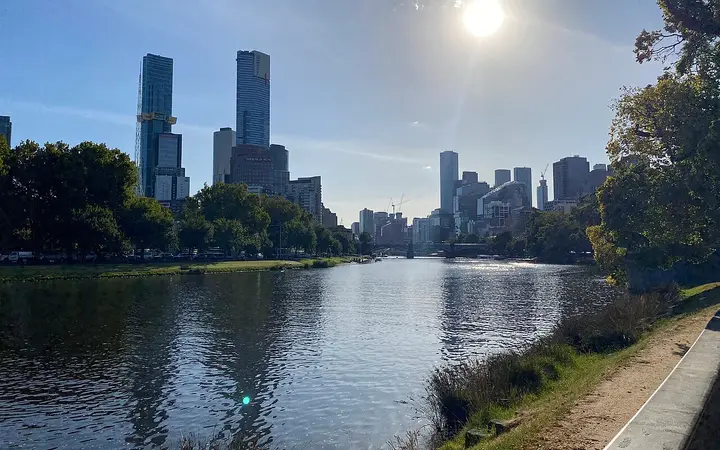 The Yarra beside Birrarung Marr, near Banana Alley