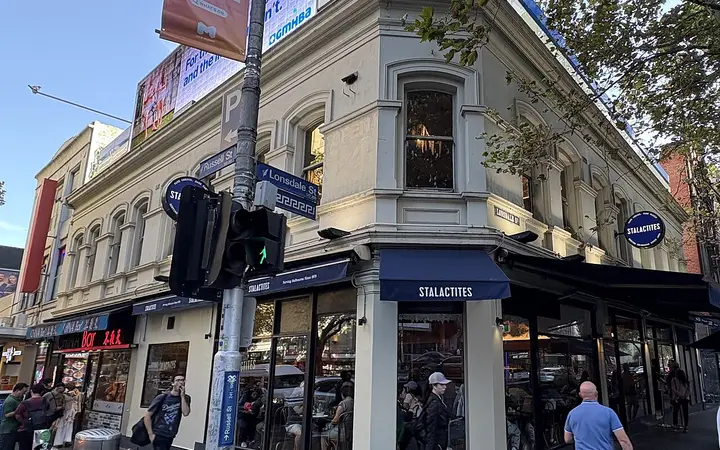 Stalactites on the corner of Lonsdale Street