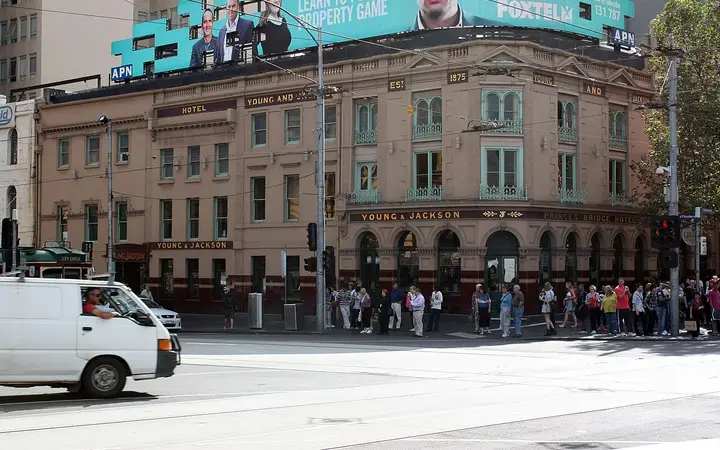 Young and Jackson, opposite Flinders Street Station