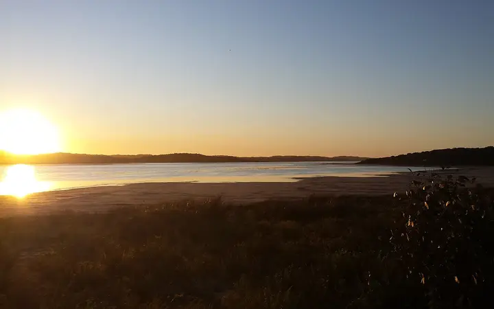 Sunset over the lagoon at Parnka Point, Coorong National Park