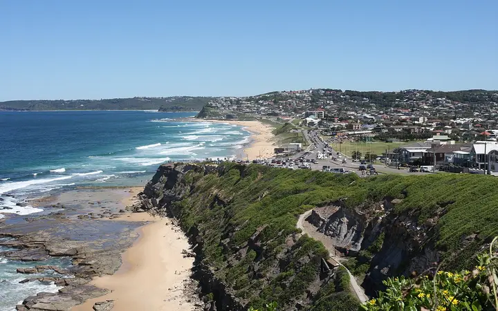 The coast at Bar Beach, looking south to Merewether