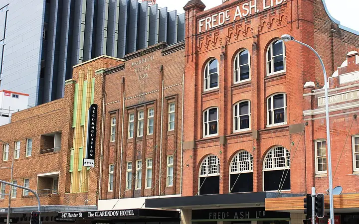 Heritage facades on Hunter Street, home of the speakeasy
