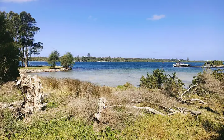 Swansea Channel, which the boardwalk looks out over