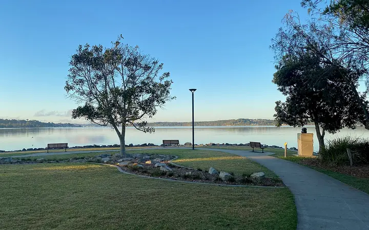 The Warners Bay foreshore path, where the walk begins