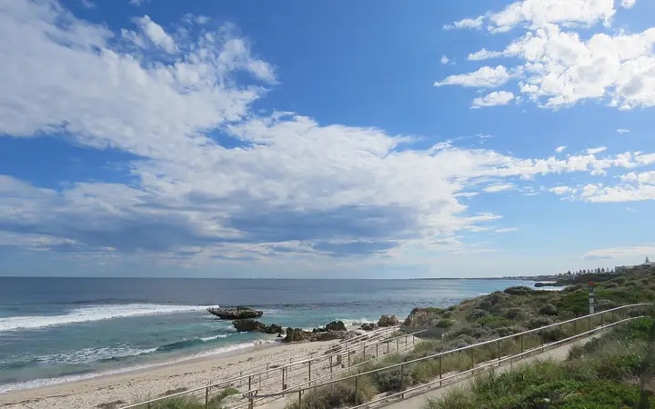 The coast at Trigg, looking north towards Mettam's Pool
