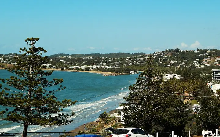 Yeppoon's main beach, along the Anzac Parade beachfront from the brewery
