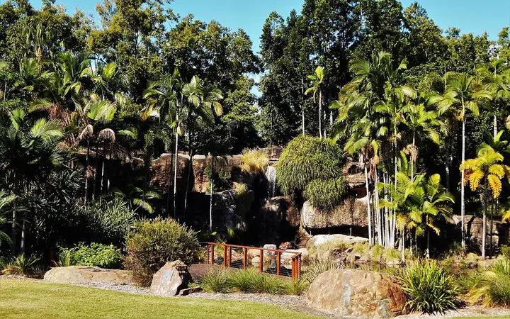The waterfall at Kershaw Gardens