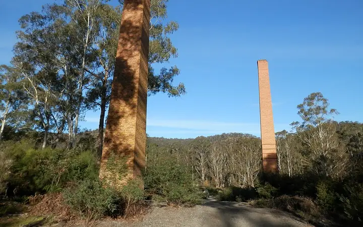 The old chimneys of Joadja, beside the distillery