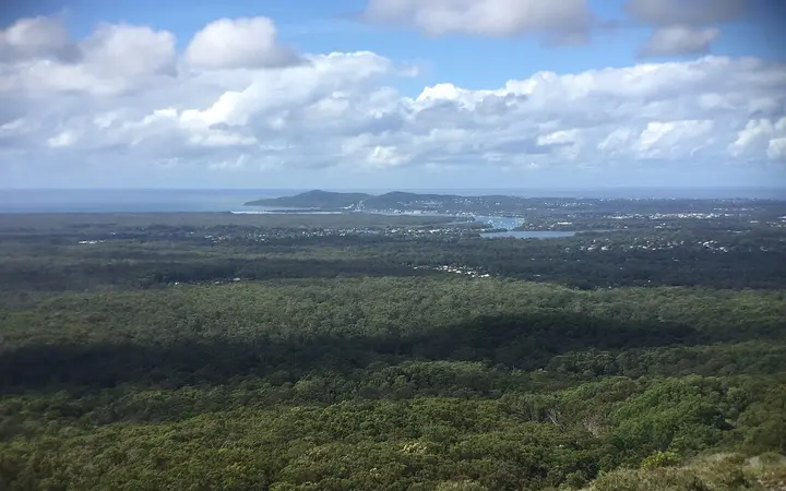 The view from Mount Tinbeerwah to Noosa