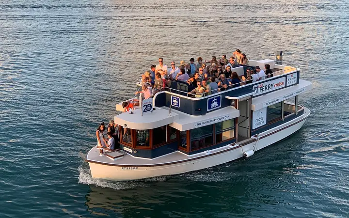 The Noosa Ferry cruising the river in late light