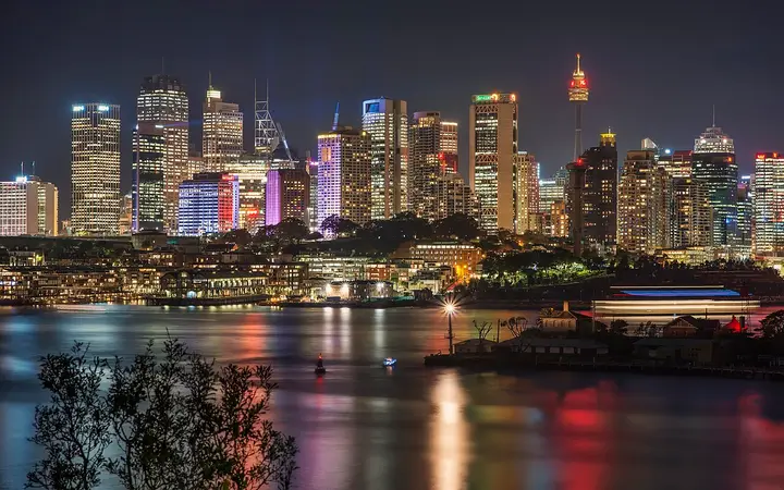 The city skyline from Balls Head Reserve