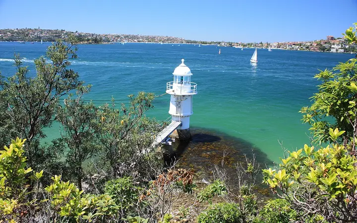 Bradleys Head lighthouse on the walk