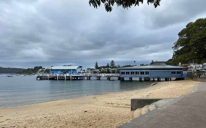 Watsons Bay beach and the wharf, where Doyles' takeaway is