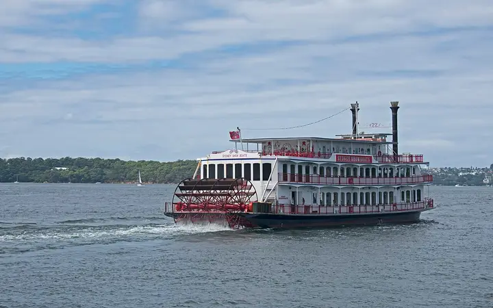 The Sydney Showboat paddle-wheeler on the harbour