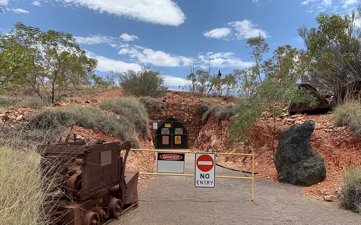 The underground tunnel entrance at Battery Hill