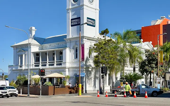 The old Post Office clock tower, home of the brewery