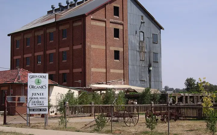 The old Junee flour mill, home of the chocolate factory