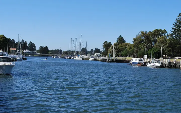 The Moyne River moorings in Port Fairy, the festival town